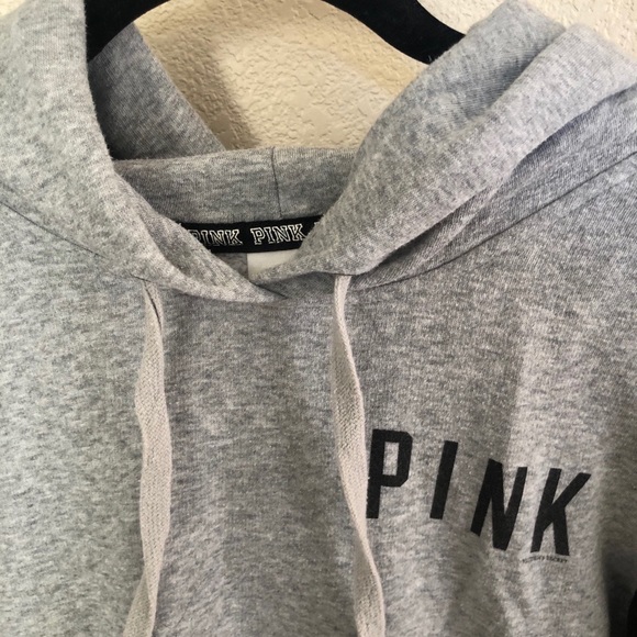 PINK Colorblock Gray and Black Hoodie - Picture 2 of 4